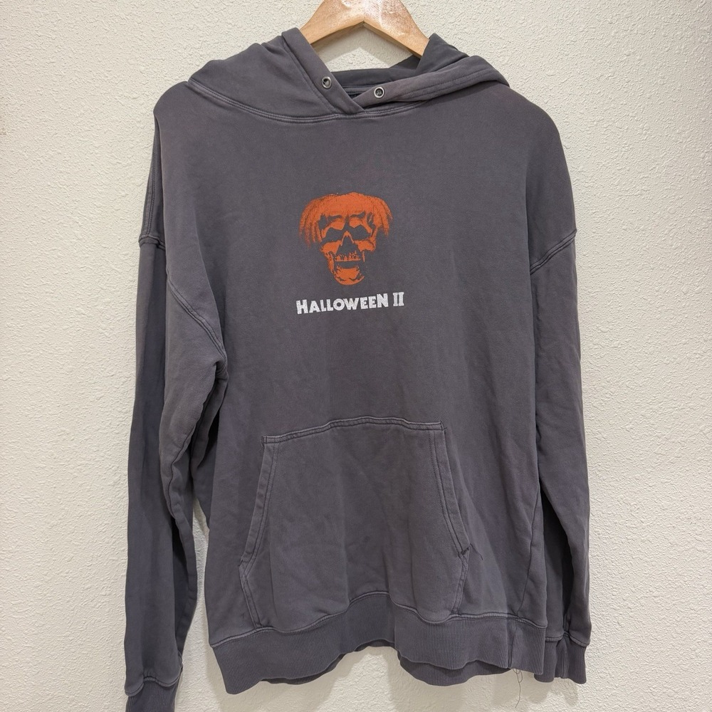 Halloween II Michael Meyers Hoodie Gray Sweatshirt Size Medium